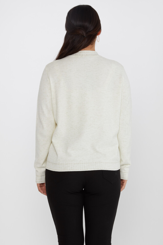 Strickpullover Stehkragen Langarm Ecru - 31629 | KAZEE (3er-Set XL-2XL-3XL) - 5