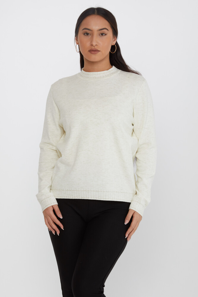 Strickpullover Stehkragen Langarm Ecru - 31629 | KAZEE (3er-Set XL-2XL-3XL) - 2