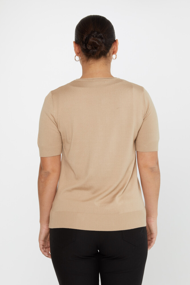 Strickpullover Kurzarm Logo Beige - 16271 | KAZEE (4er-Set L-XL-2XL-3XL) - 5