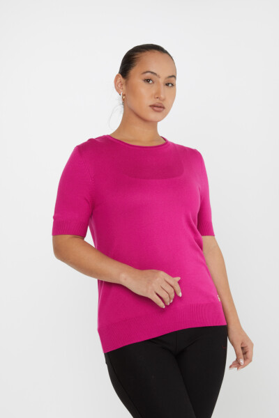 Strickpullover Kurzarm Logo Fuchsia - 16271 | KAZEE (4er-Set L-XL-2XL-3XL) - 2