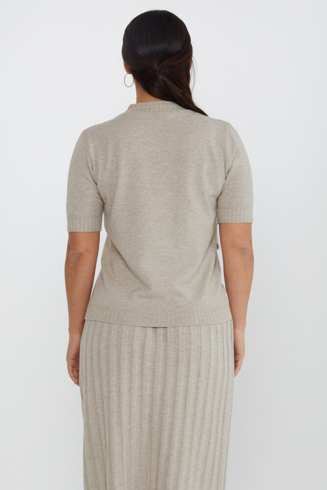 Strickpullover Kurzarm Glitzer-Nerz - 31626 | KAZEE (3er-Set M-L-XL) - 5