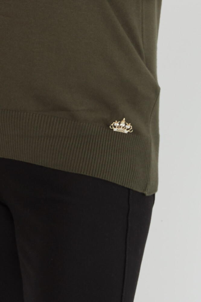 Strickpullover mit kurzen Ärmeln und Logo, Grün – 16271 | KAZEE (4er-Set L-XL-2XL-3XL) - 3