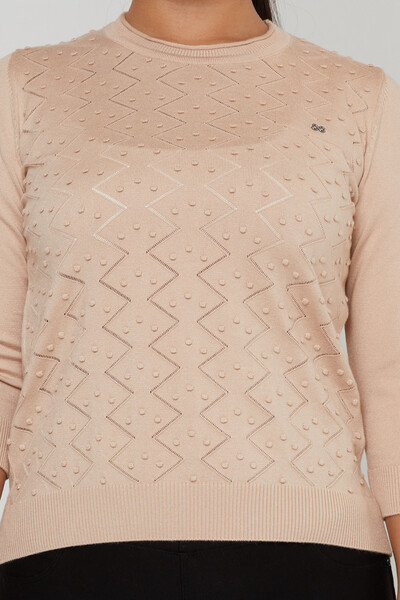 Strickpullover Langarm Rundhals Beige - 31239 | KAZEE (3er-Set M-L-XL) - 2