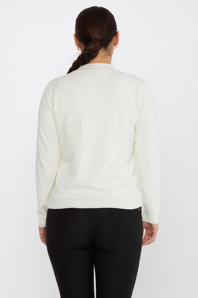 Strickpullover Langarm Glitzer Ecru - 31628 | KAZEE (3er Set S-M-L) - 5