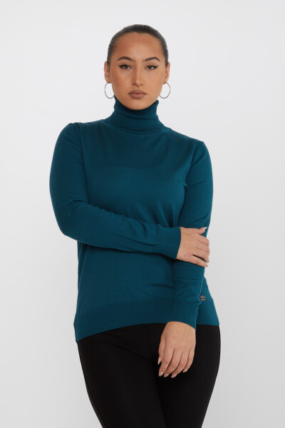 Strickpullover Langarm Rollkragen Petrol - 11122 | KAZEE (3er Set S-M-L) - KAZEE 