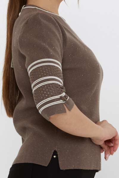 Strickpullover mit Ärmeldetail in dunklem Nerz – 31316 | KAZEE (3er-Set M-L-XL) - 4