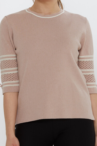 Strickpullover mit Ärmeldetail in Puder – 31316 | KAZEE (3er-Set M-L-XL) - 3