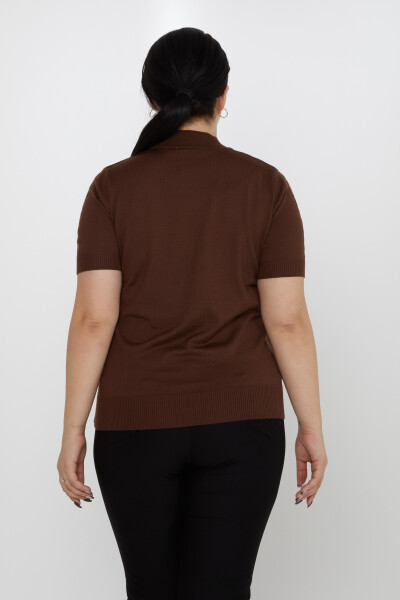 Strickpullover mit Banddetail, amerikanisches Modell, Braun – 31549 | KAZEE (3er-Set L-XL-2XL) - 4