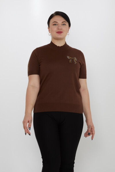 Strickpullover mit Banddetail, amerikanisches Modell, Braun – 31549 | KAZEE (3er-Set L-XL-2XL) 