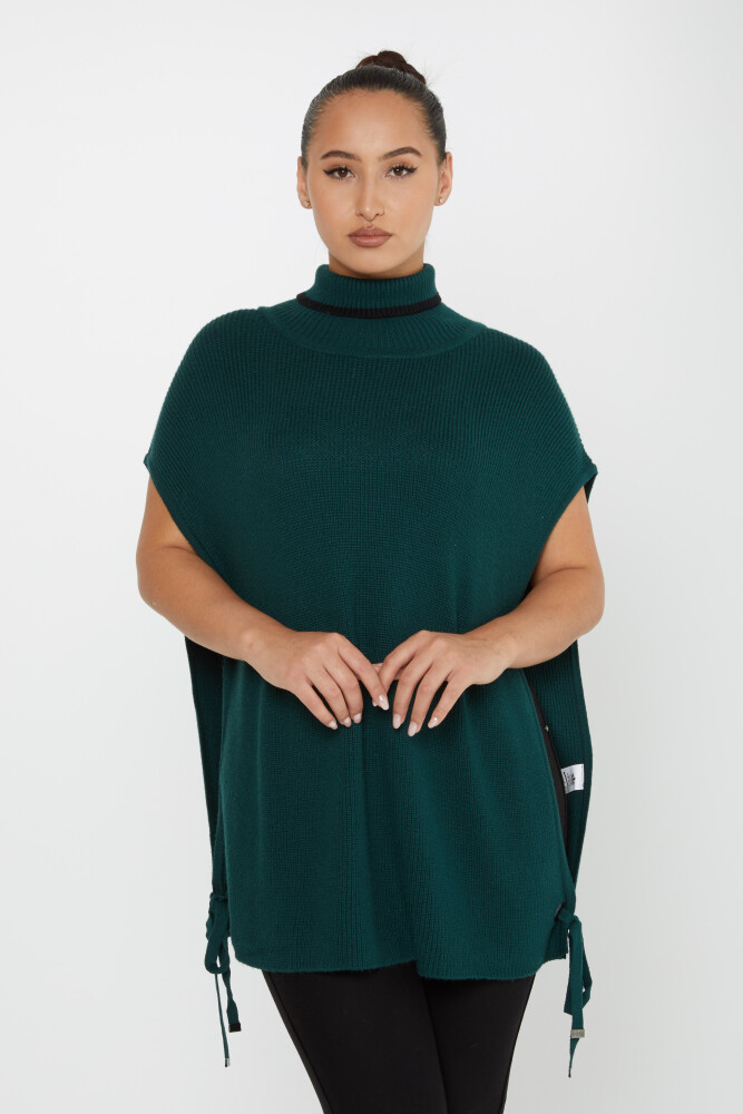 Strickpullover mit Krawattendetail, kurze Ärmel, Grün – 30229 | KAZEE (3er Set S-M-L) - 1