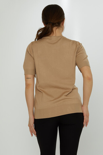 Strickpullover mit Blumenstickerei und Steinstickerei in Beige - 31728 | KAZEE (3er-Set L-XL-2XL) - 5