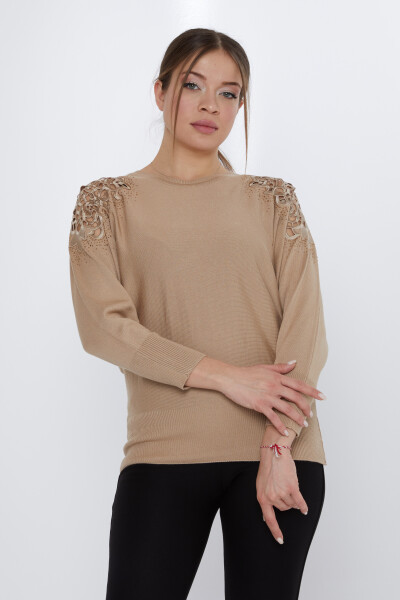 Strickpullover mit Dekolleté-Detail Beige - 31288 | KAZEE (3er-Set M-L-XL) 