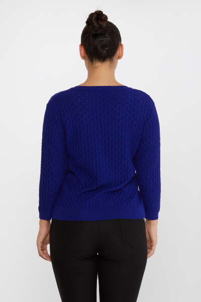 Strickpullover mit V-Ausschnitt und selbstgemustertem Muster, Saxe – 31247 | KAZEE (3er-Set M-L-XL) - 5