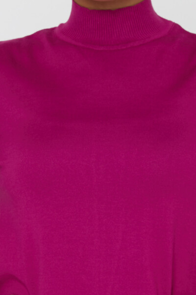 Strickpullover mit Logo-Detail, Basic, Dunkelfuchsia – 16663 | KAZEE (4er-Set L-XL-2XL-3XL) - 3
