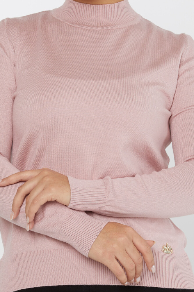 Strickpullover mit Logo-Detail, lange Ärmel, Puder - 30613 | KAZEE (3er Set S-M-L) - 3