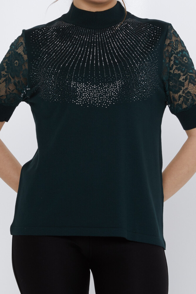 Strickpullover mit Spitzenärmeln, Marineblau – 30959 | KAZEE (4er-Set M-L-XL-2XL) - 3