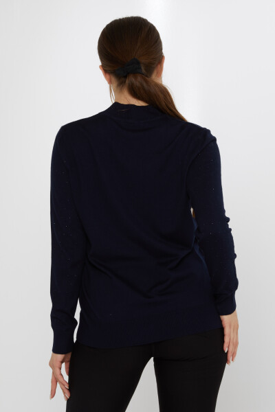 Strickpullover mit Steinstickerei, Marineblau – 31513 | KAZEE (3er-Set L-XL-2XL) - 5