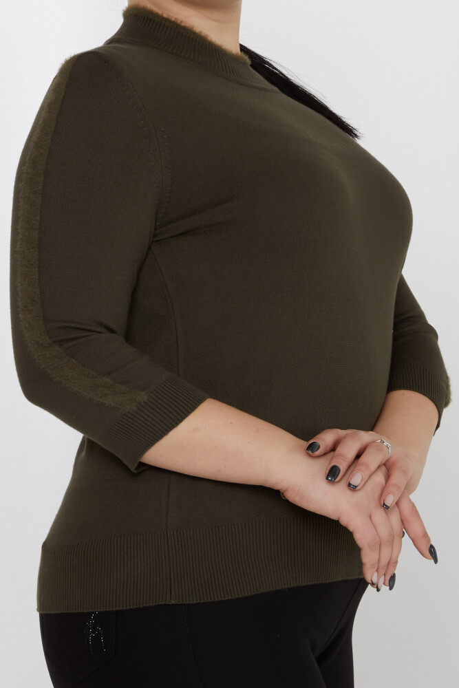 Strickpullover mit Streifen, Ärmeldetail und Logo, Khaki – 31196 | KAZEE (3er-Set M-L-XL) - 3