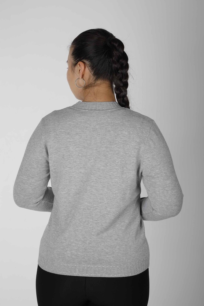 Strickpullover Glitzer Langarm Grau - 31027 | KAZEE (4er-Set M-L-XL-2XL) - 4