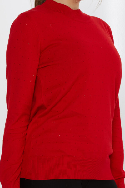 Strickpullover Stone bestickt Rot - 31513 | KAZEE (3er-Set L-XL-2XL) - 4