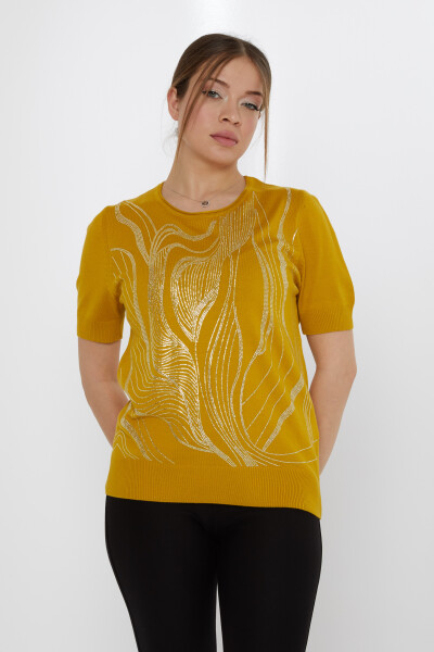 Strickpullover Stone Embroidered Saffron - 30315 | KAZEE (3er-Set L-XL-2XL) - 2