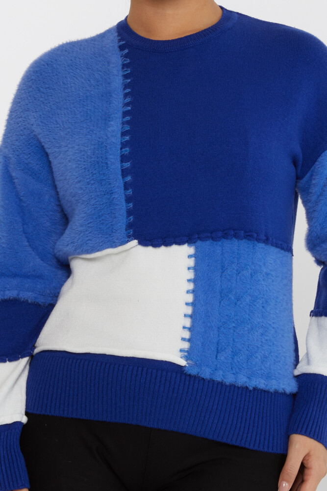 Strickpullover Zweifarbig Langarm Saxe-Ecru - 30918 | KAZEE (4er Set S-M-L-XL) - 3