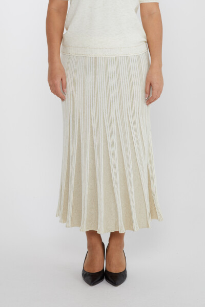 Strickrock in Übergangsfarbe mit Glitzerdetails in Ecru – 31530 | KAZEE (3er-Set M-L-XL) - KAZEE (1)