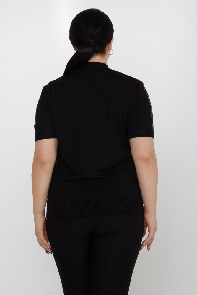 Strickpullover mit Banddetail, amerikanisches Modell, Schwarz – 31549 | KAZEE (3er-Set L-XL-2XL) - 3