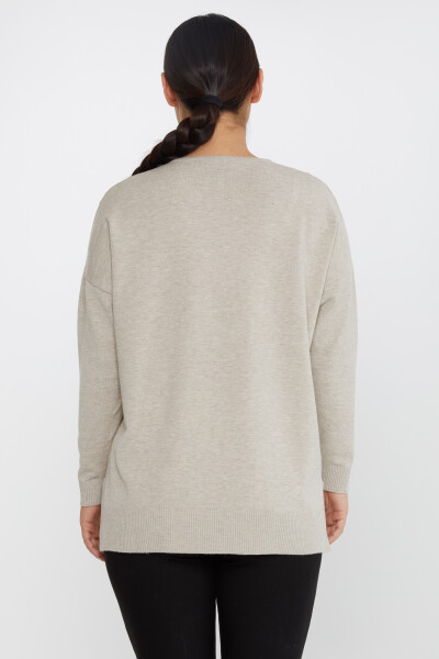 Strickpullover mit Schlitzdetail und selbstgemustertem Nerz – 31632 | KAZEE (3er-Set XL-2XL-3XL) - 5