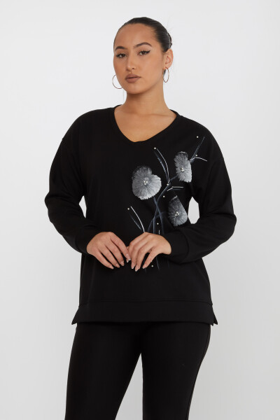 Sudadera con cuentas negra - 17817 | KAZEE (Juego de 3 tallas L-XL-2XL) - Kazee