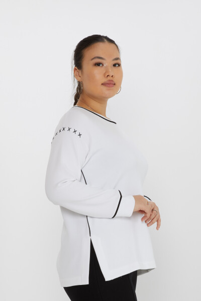 Sudadera Detalle Bordado Crudo - 17752 | KAZEE (Juego de 3 tallas M-L-XL) - Kazee