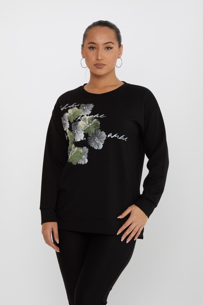 Sudadera Floral Negra - 17806 | KAZEE (Juego de 3 tallas M-L-XL) - 1