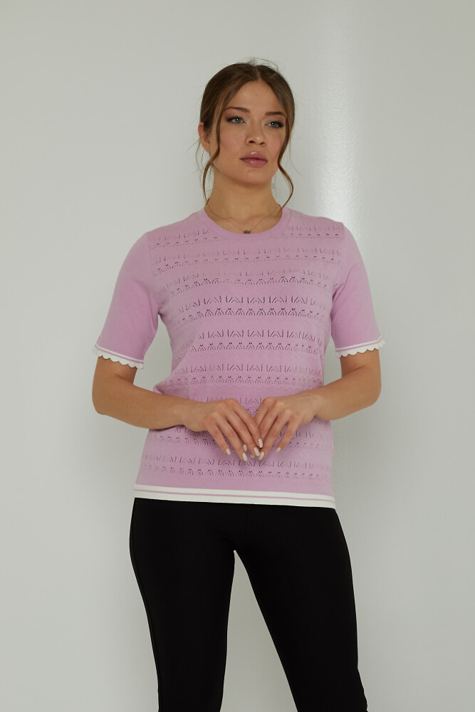 Suéter de punto calado lila - 31762 | KAZEE (Juego de 3 tallas M-L-XL) - 1