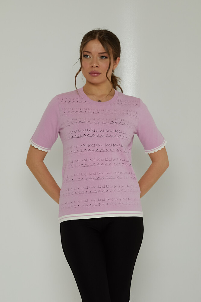 Suéter de punto calado lila - 31762 | KAZEE (Juego de 3 tallas M-L-XL) - 2