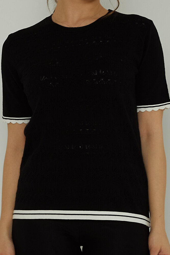 Suéter de punto calado negro - 31762 | KAZEE (Juego de 3 tallas M-L-XL) - 3