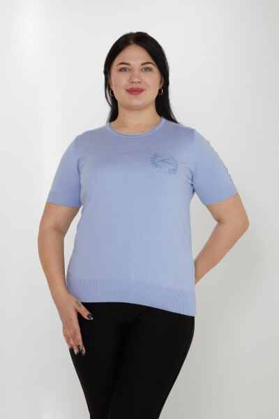 Suéter de punto con bordado de piedra azul - 31773 | KAZEE (Juego de 3 XL-2XL-3XL) 