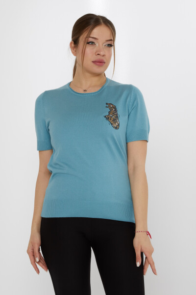 Suéter de punto con bordado de piedra de tigre en color menta - 31596 | KAZEE (Juego de 3 M-L-XL) - 2