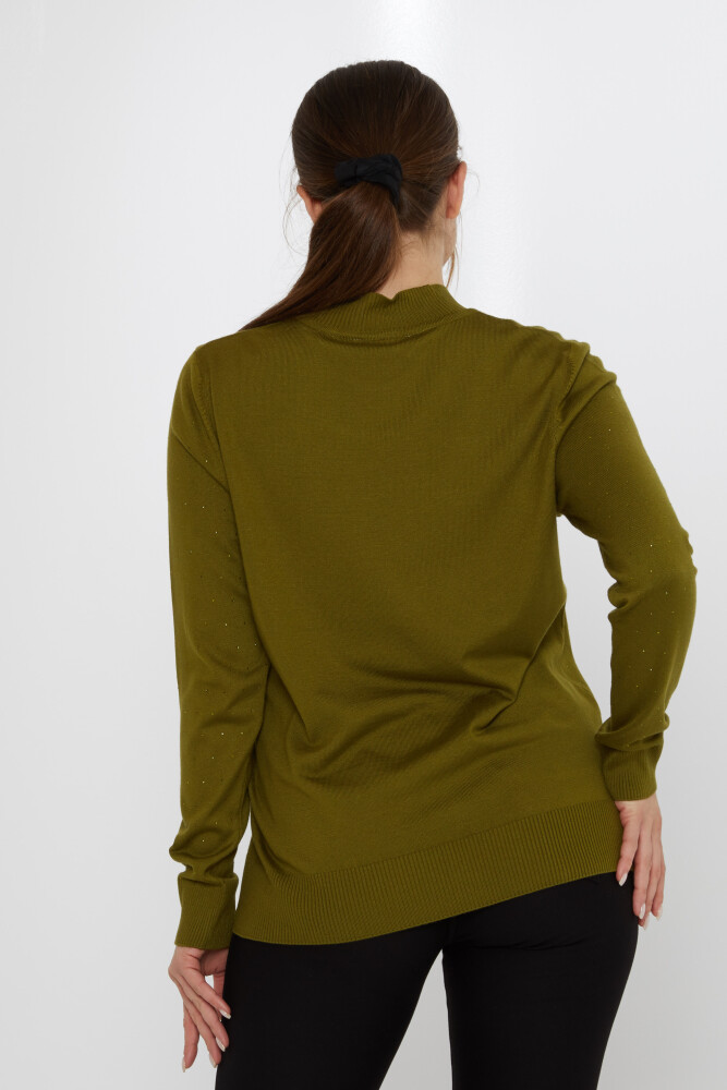 Suéter de punto con bordado de piedras verde oscuro - 31513 | KAZEE (Juego de 3 L-XL-2XL) - 5