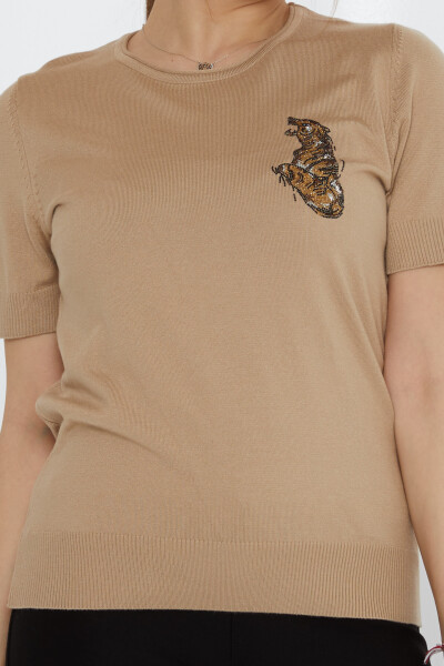 Suéter de punto con bordado de tigre en color beige - 31596 | KAZEE (Juego de 3 M-L-XL) - 3