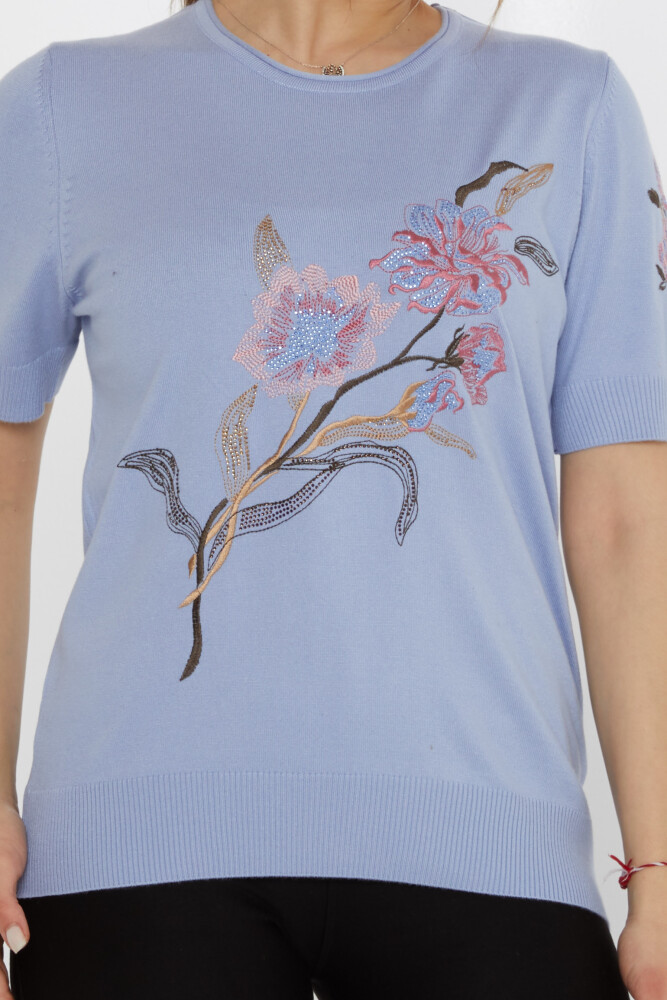 Suéter de punto con bordado floral en color menta - 31725 | KAZEE (Juego de 3 L-XL-2XL) - 3