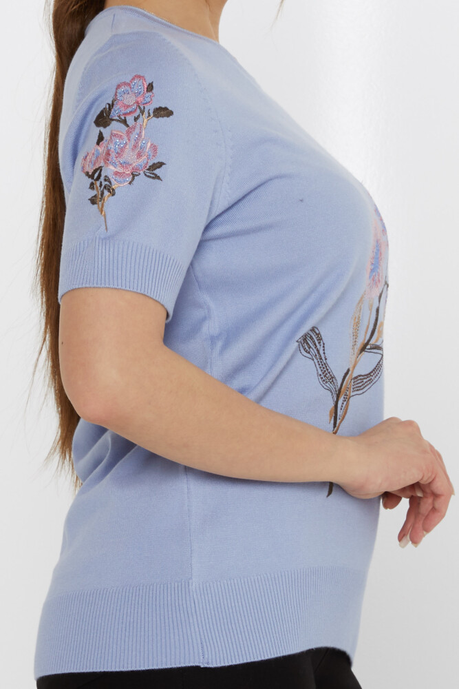 Suéter de punto con bordado floral en color menta - 31725 | KAZEE (Juego de 3 L-XL-2XL) - 4