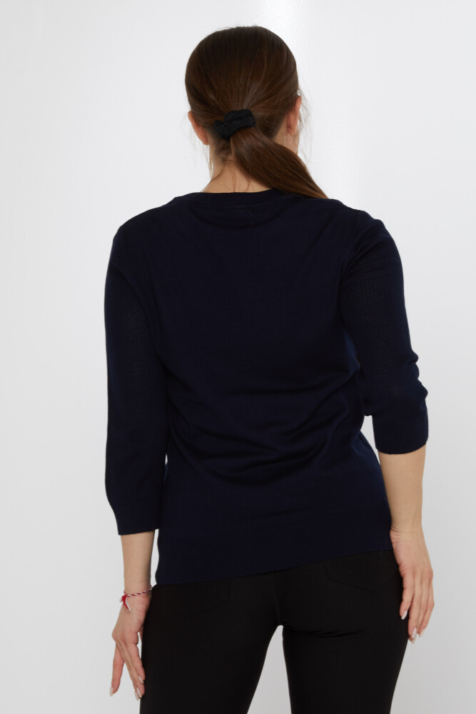 Suéter de punto con cuello alto azul marino - 30258 | KAZEE (Juego de 3 tallas S-M-G) - 5