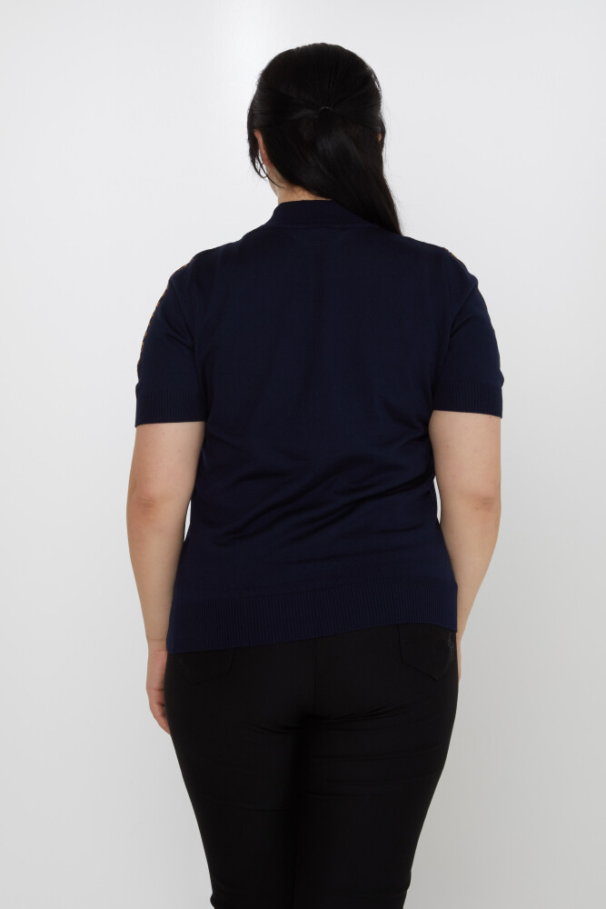 Suéter de punto con detalle de cinta azul marino - 31549 | KAZEE (Juego de 3 tallas L-XL-2XL) - 4