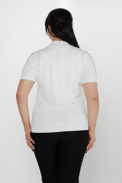 Suéter de punto con detalle de cinta en color crudo - 31549 | KAZEE (Juego de 3 tallas L-XL-2XL) - 4