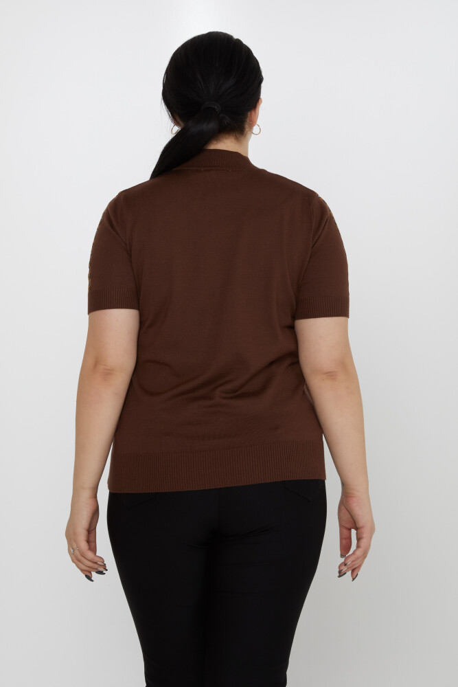 Suéter de punto con detalle de cinta marrón - 31549 | KAZEE (Juego de 3 tallas L-XL-2XL) - 4