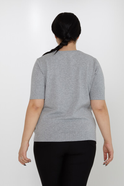 Suéter de punto con detalles brillantes en gris - 31714 | KAZEE (Juego de 3 XL-2XL-3XL) - 4