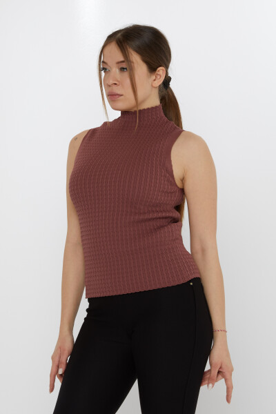 Suéter de punto con mangas cortas y color rosa empolvado - 31658 | KAZEE (Juego de 3 tallas S-M-G) - 2