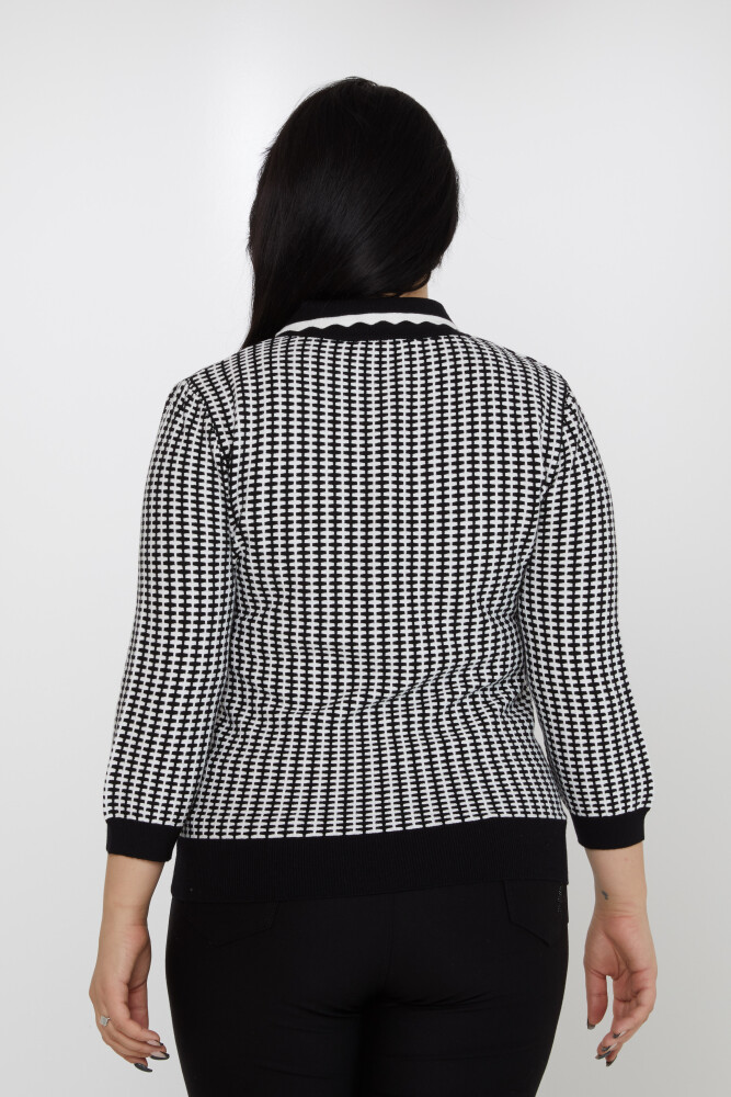 Suéter de punto cuello delantal negro-crudo - 31570 | KAZEE (Juego de 3 XL-2XL-3XL) - 5