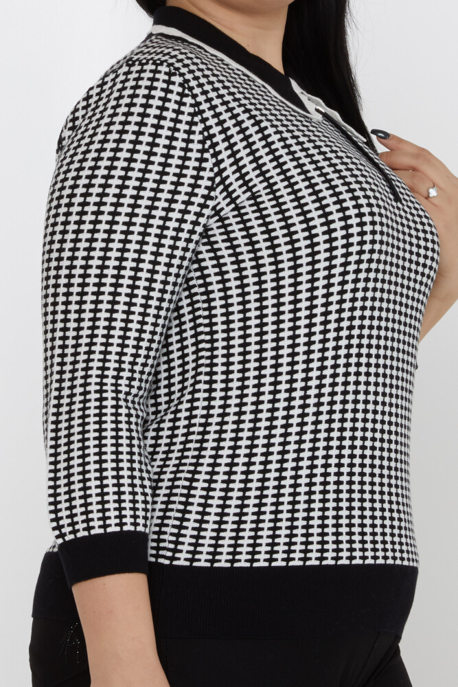 Suéter de punto cuello delantal negro-crudo - 31570 | KAZEE (Juego de 3 XL-2XL-3XL) - 3