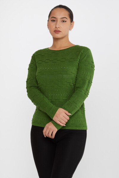 Suéter de punto estampado verde - 31627 | KAZEE (Juego de 3 tallas M-L-XL) 